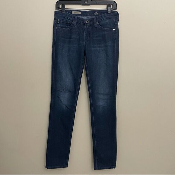 ADRIANO GOLDSHMIED THE‎ STILT CIGARETTE BLUE DARK WASHED JEANS whiskered SZ 26R - Picture 1 of 7